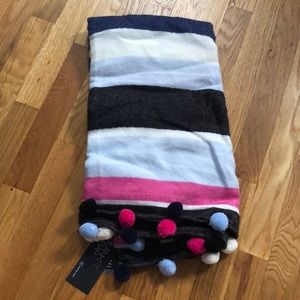 NWT • Blanket Wrap Scarf in Blue and Pink Stripe